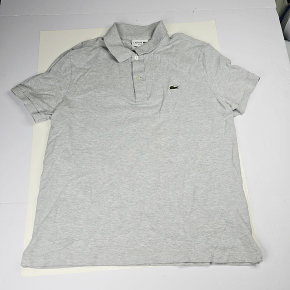 Lacoste Slim Fit Polo Shirt Mens Extra Large XL Grey Short Sleeve Classic - Picture 1 of 9